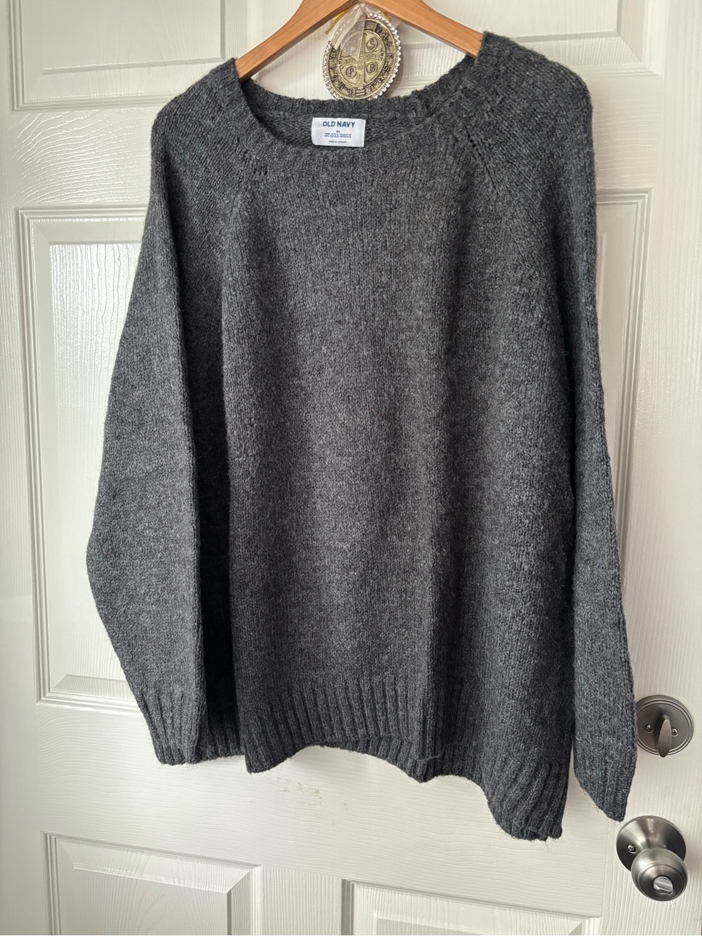 Old Navy Gray Cozy Knit Crewneck Sweater